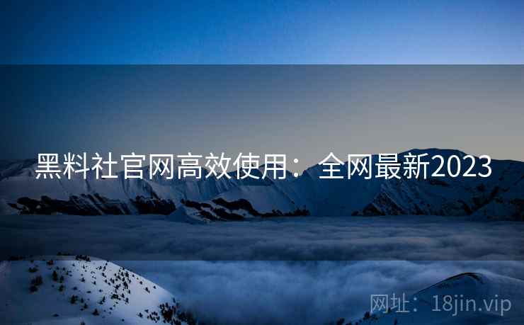 黑料社官网高效使用：全网最新2023  第1张