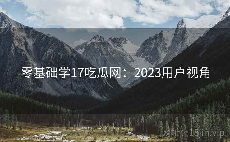 零基础学17吃瓜网：2023用户视角  第2张