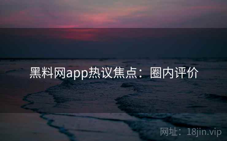 黑料网app热议焦点：圈内评价  第2张