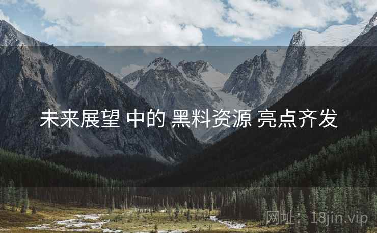 未来展望 中的 黑料资源 亮点齐发  第1张